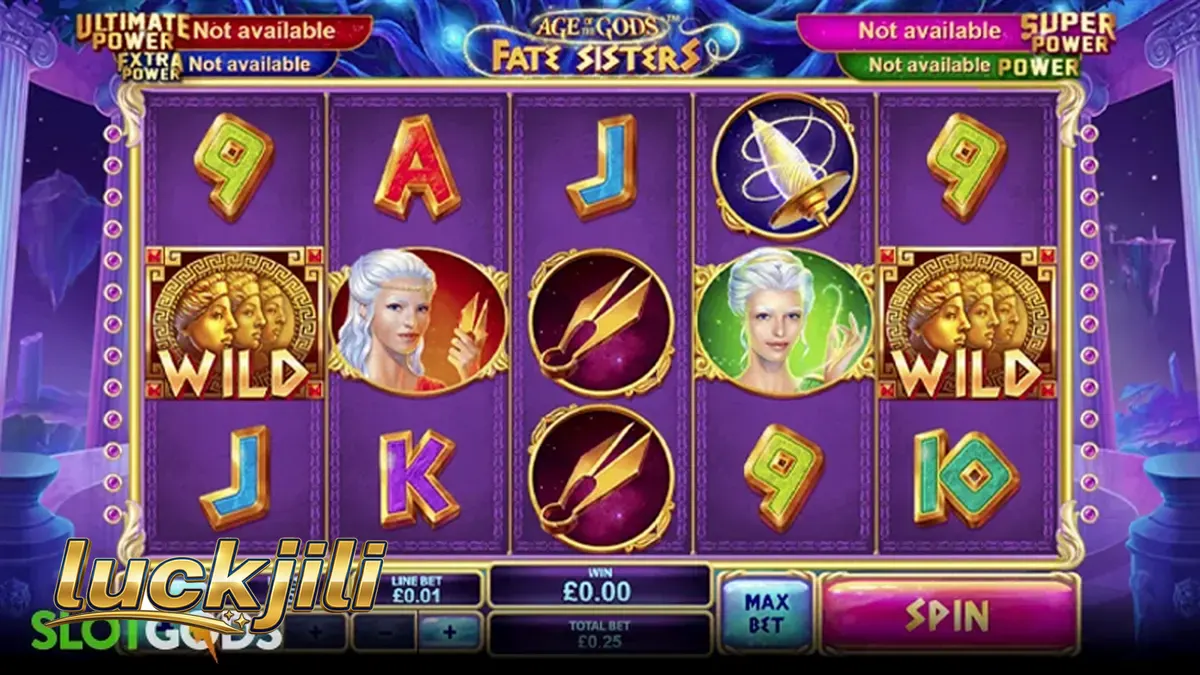 Age of the Gods Fate Sisters slot machine interface